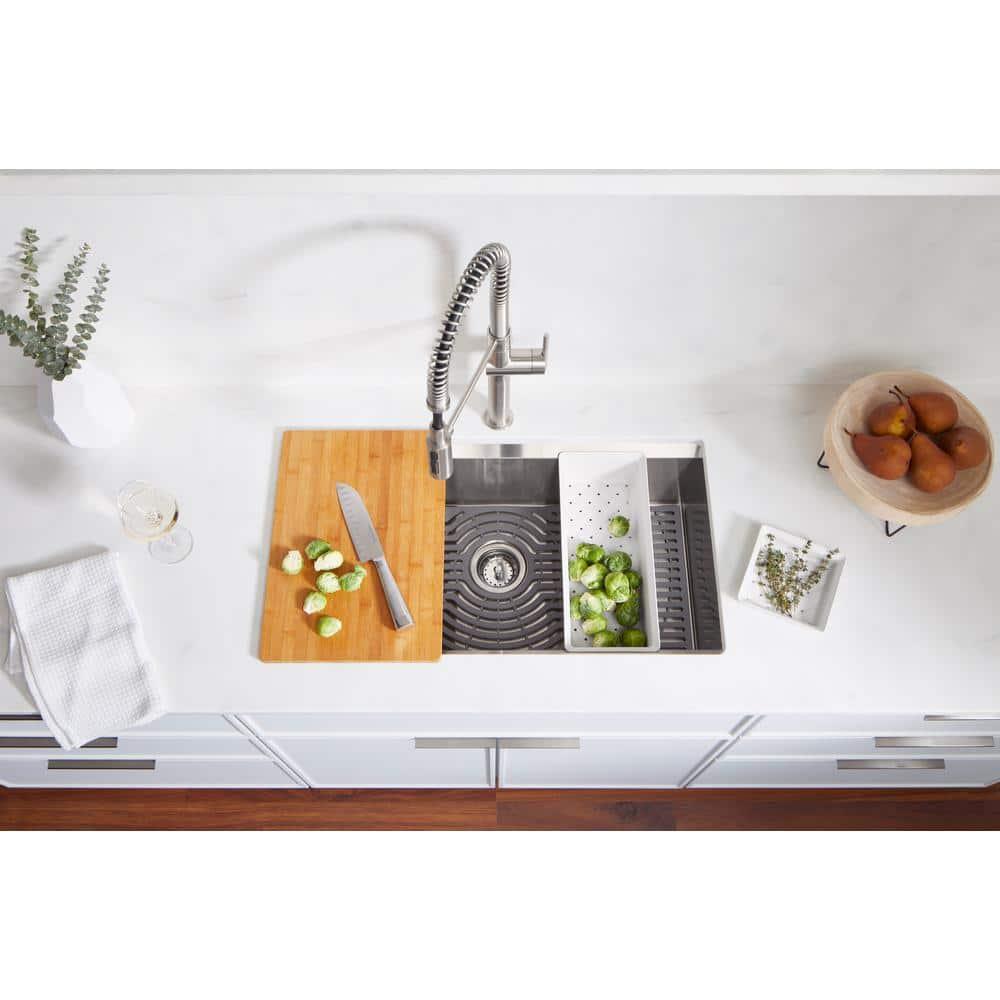 Task 33" x 22" Top-Mount/Undermount Single-Bowl Workstation Kitchen Sink With Accessories