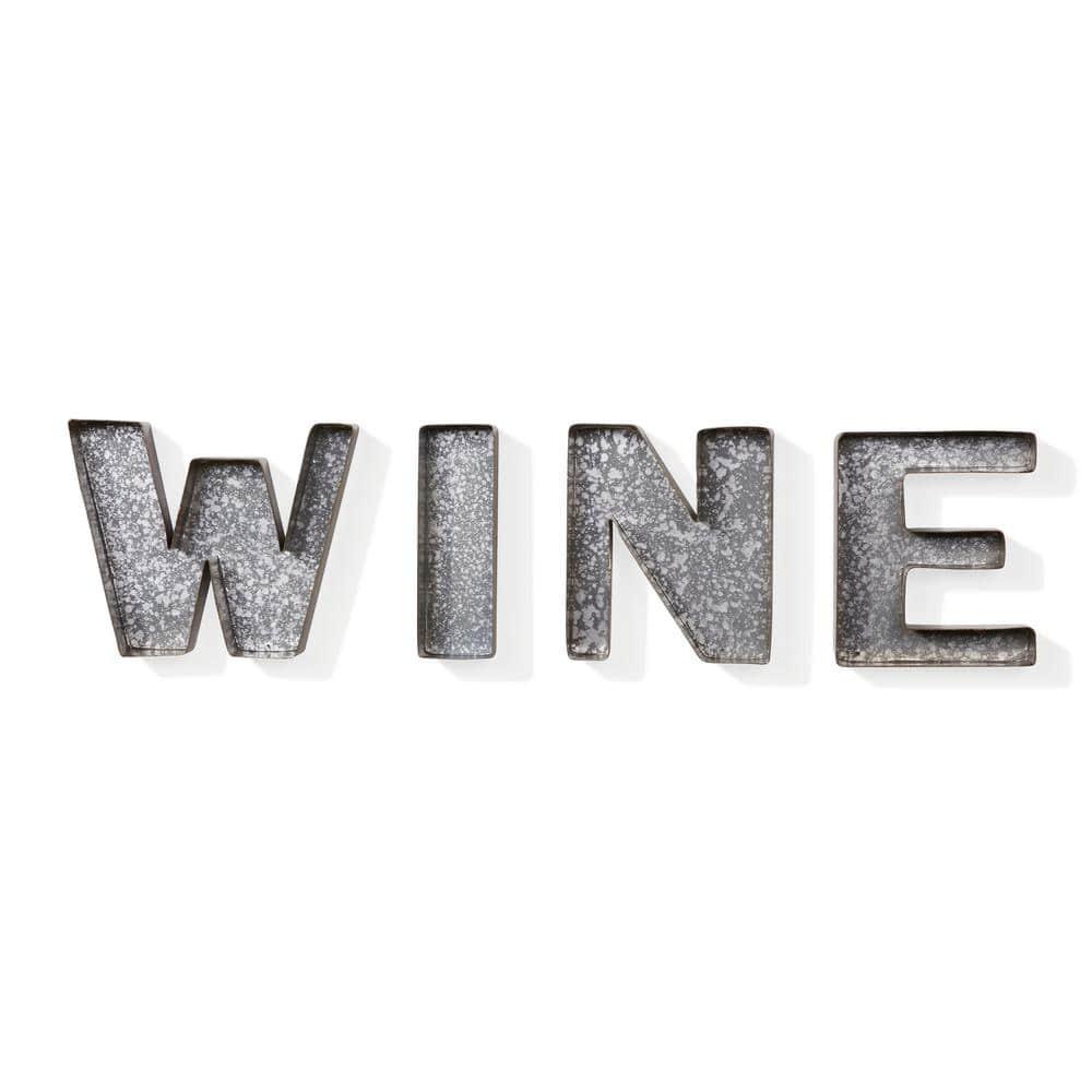 Danya B Galvanized Wall Mount Wine Letter Cork Holder