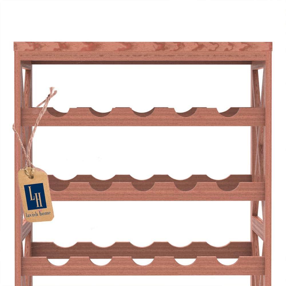 Lavish Home 25-Bottle Freestanding Wine Rack Bottle Holder with Tabletop