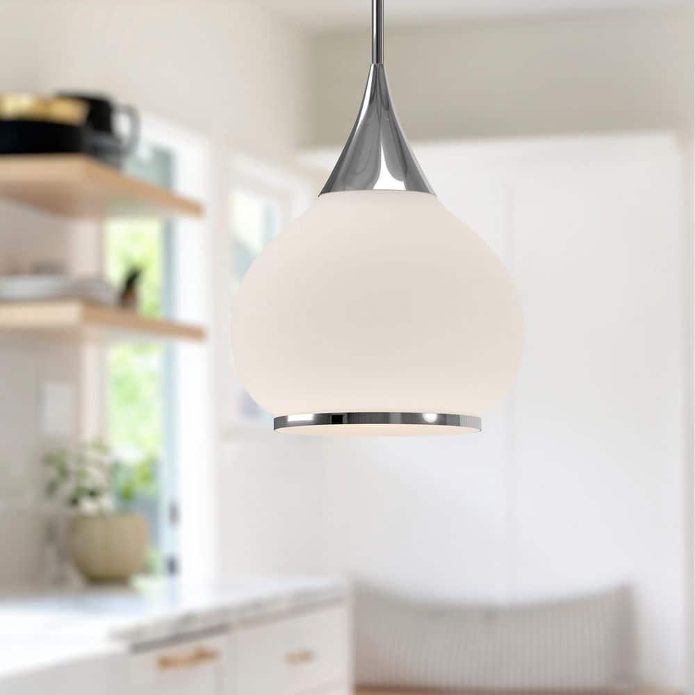 PD524214CHOP-Alora Lighting-Hazel - 1 Light Pendant-17.75 Inches Tall and 14.13 Inches Wide-Chrome Finish-Matte Opal Glass Color
