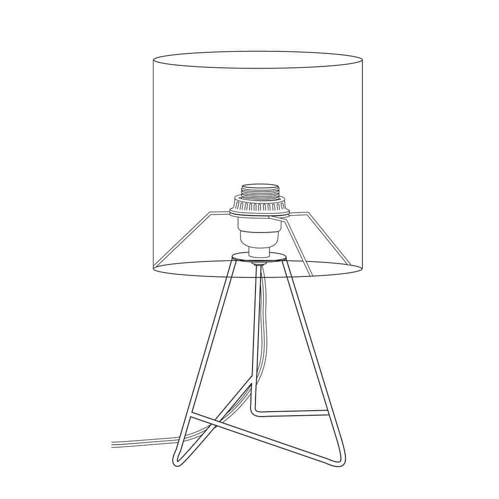 Down To The Wire Table Lamp with Fabric Shade White - Simple Designs: Modern Nightstand Light, ETL Listed