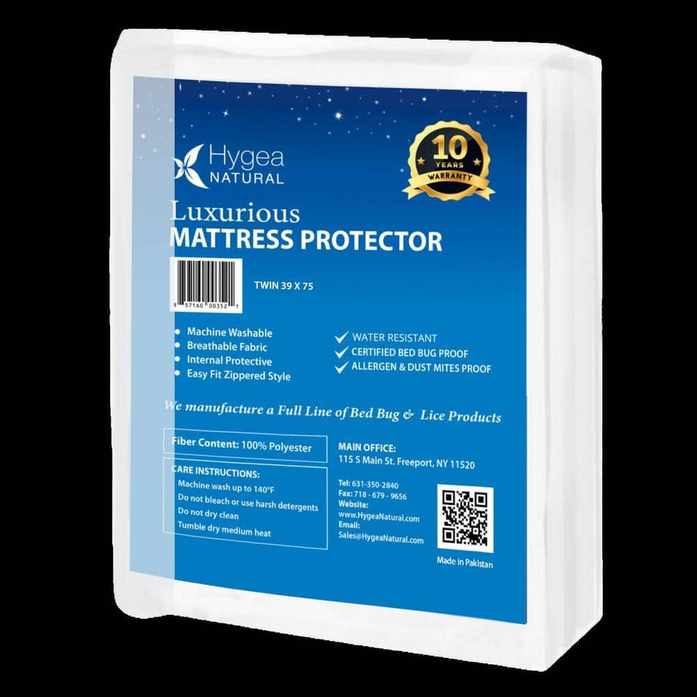 Hygea Natural Waterproof Zipper Mattress Protector Case Pack