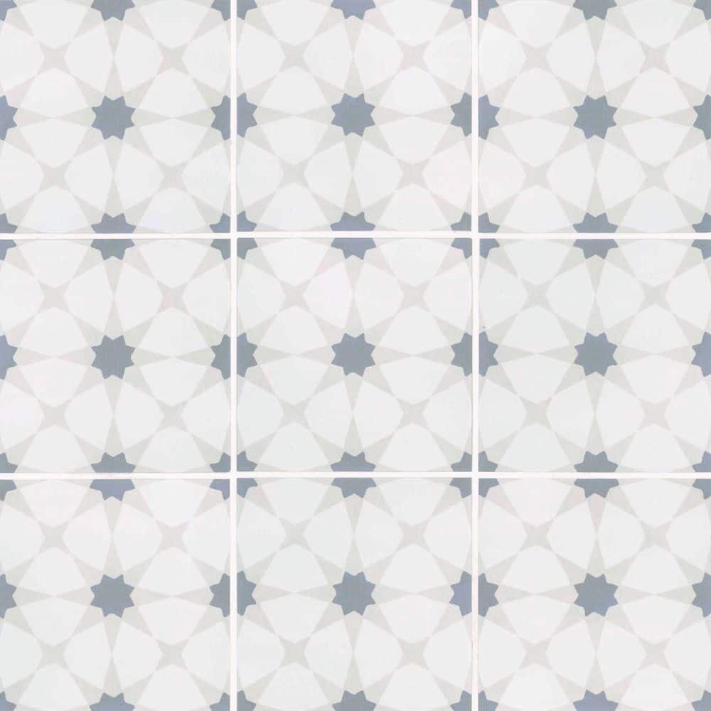 Amara 8" x 8" Encaustic Look Matte Porcelain Floor & Wall Tile