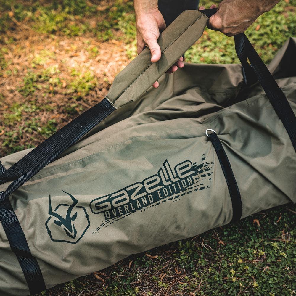 Gazelle Tents T4 Plus Hub Tent Overland Edition, Easy 90 Second Set-Up, Waterproof, UV Resistant, Removable Floor, 4-8 Person, Alpine Green/Oak Moss, 78" x 94" x 165", GT451GR