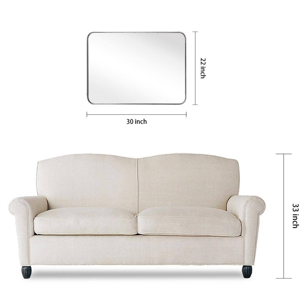 Empire Art Direct Ultra Polished Silver Stainless Steel Frame Rectangle Wall Mirror, 22" x 30" x 2", Ready to Hang