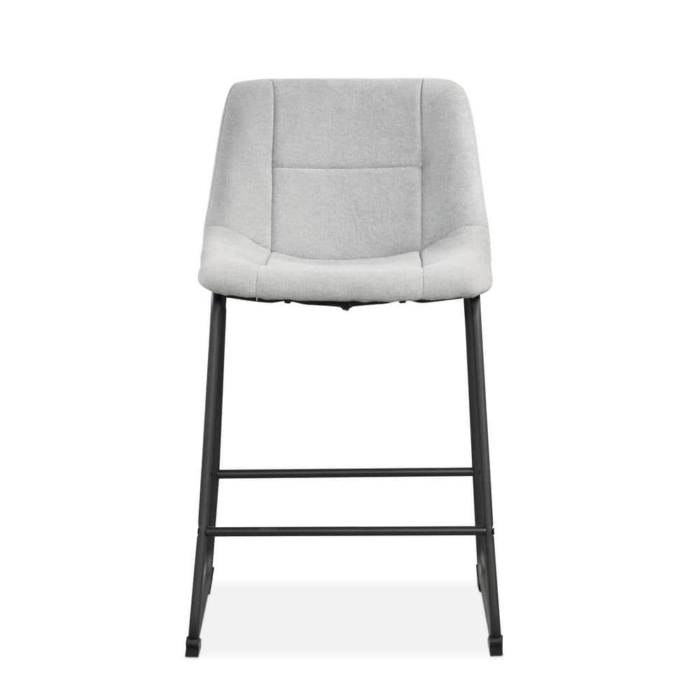 Furniture of America Perri Modern Chenille Counter Height Dining Chairs, Gray (Set of 2)