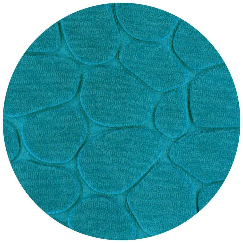 Contour Bath Rug Memory Foam Mat 3D Pebble 20âL x 20âW Peacock Blue