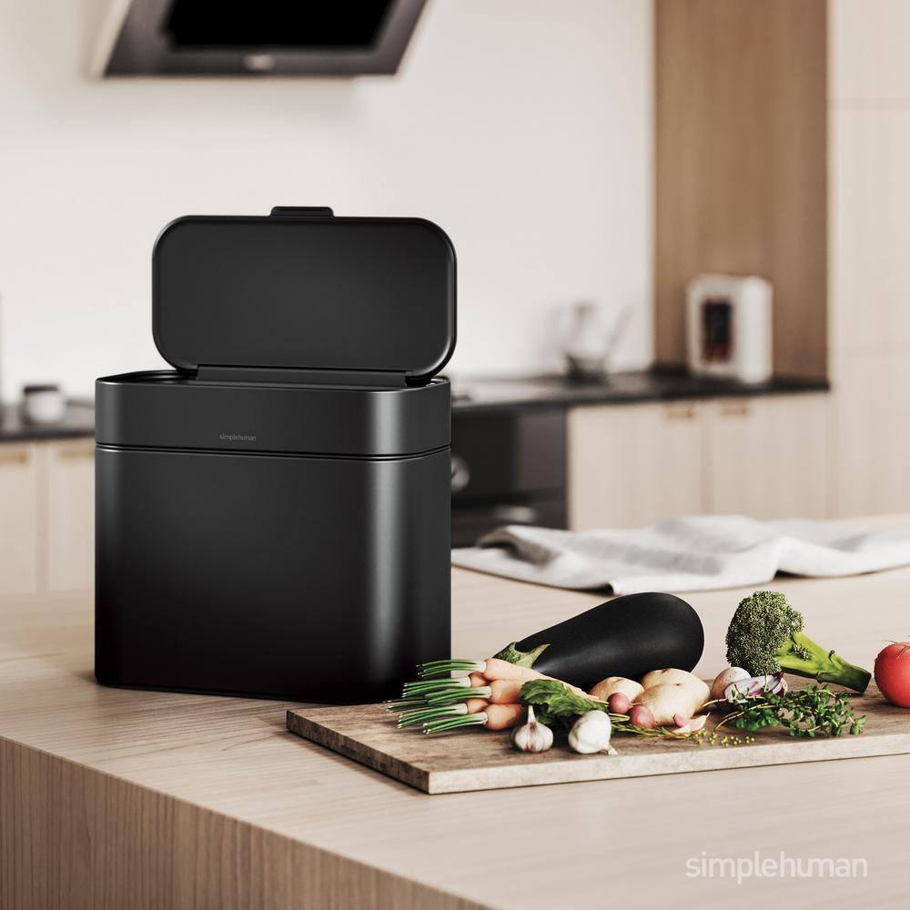 Simplehuman 4 Liter Compost Caddy, White Steel