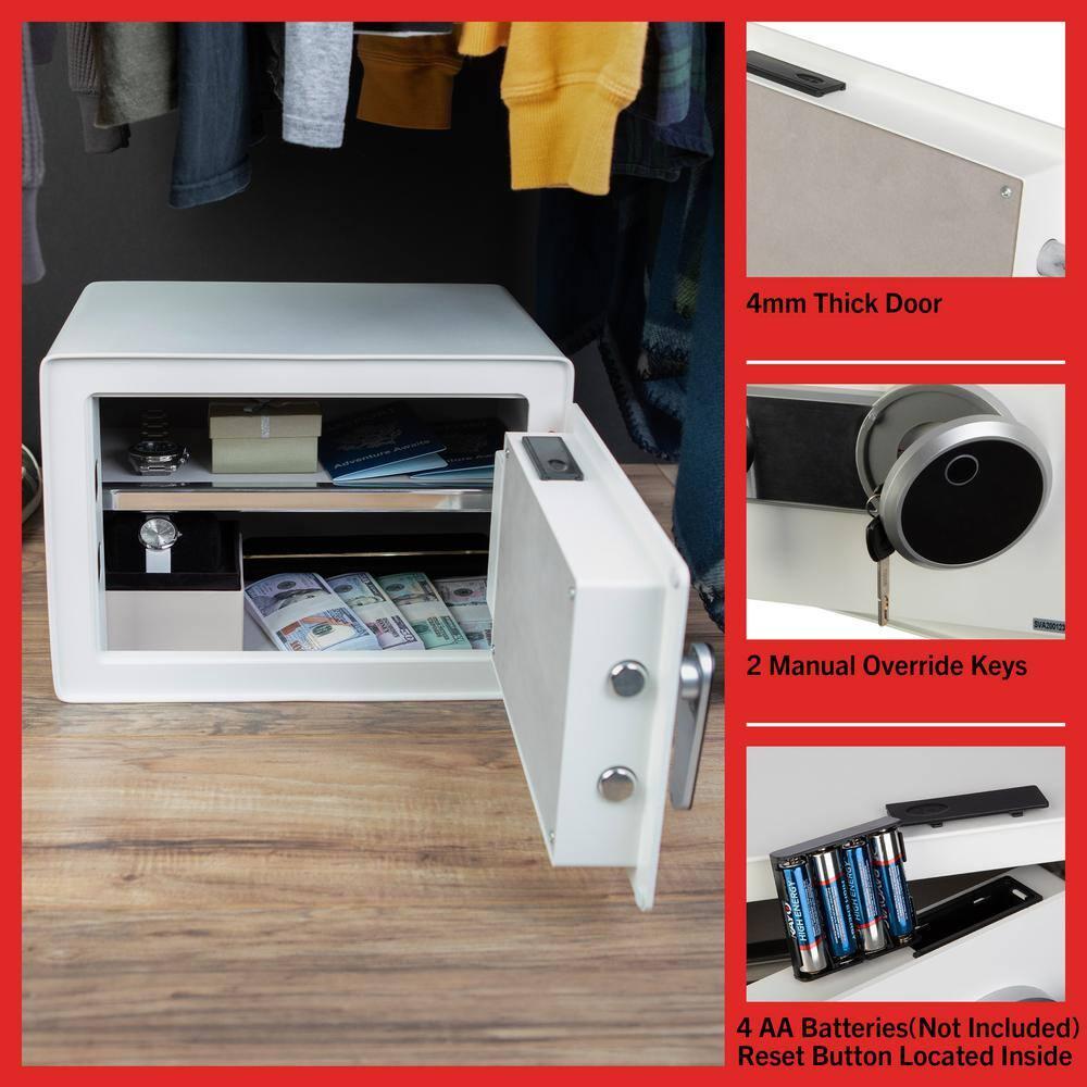 Stalwart Stalwart Biometric Safe - Lock Box with Fingerprint Scanner and Digital Key for Quick Access - Money Safe for Cash and Jewelry - Home Safes