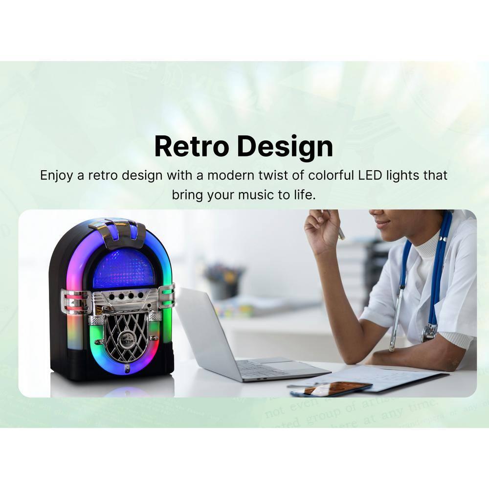 Sakar Victor Mini Bluetooth Jukebox with Multicolor LED Lighting
