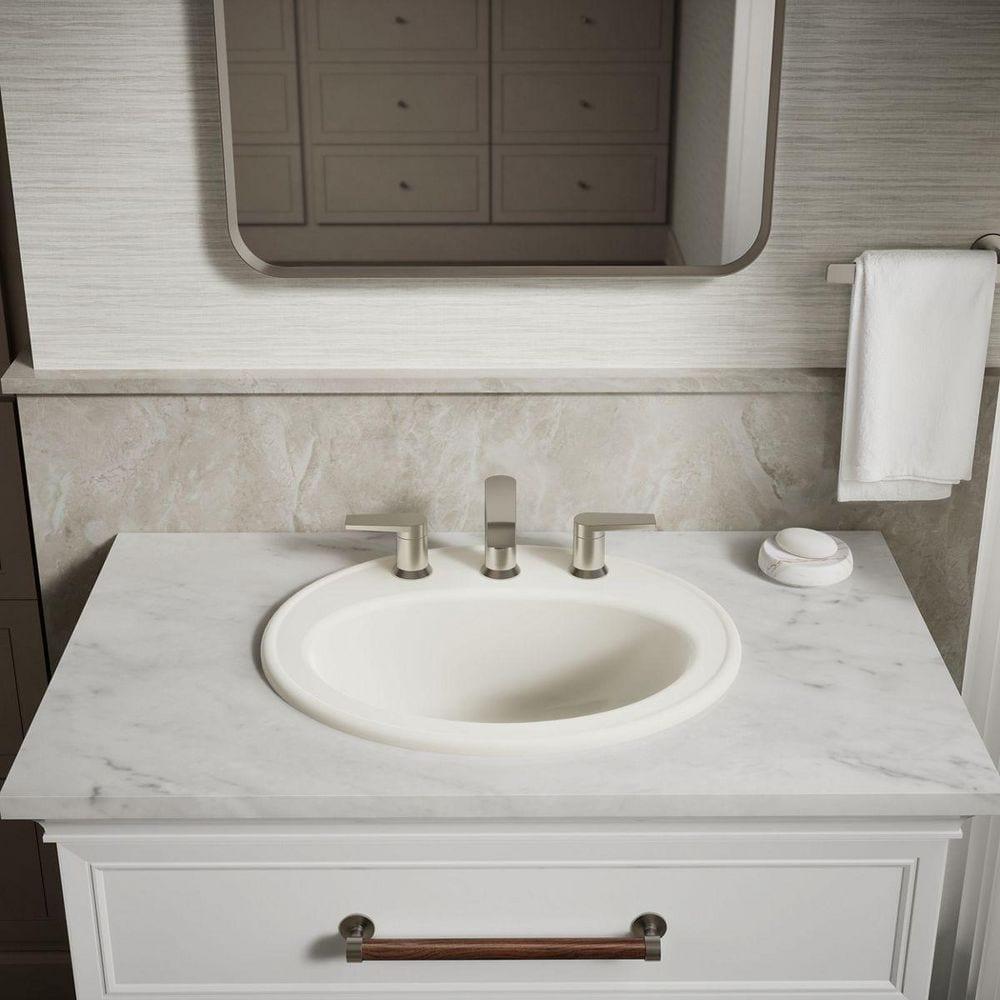 Pennington Ceramic Oval Drop-In Bathroom Sink with Overflow