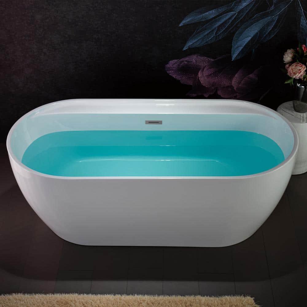 67" x 31.5" Freestanding Soaking Acrylic Bathtub