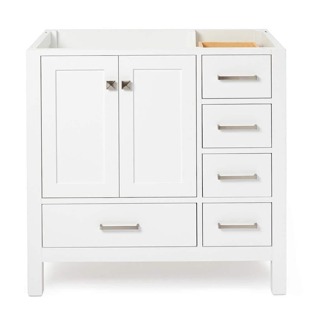 Ariel A037s-L-Bc Cambridge 36" Single Free Standing Wood Vanity Cabinet Only - White