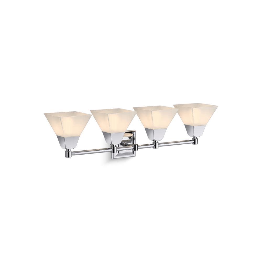 Elegant Crown Molding Inspired 4-Light Polished Chrome Sconce