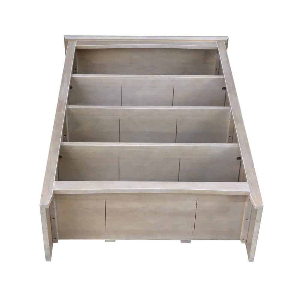 48" Shaker Bookshelf Washed Gray/Taupe - International Concepts: Solid Wood, 3-Shelf Storage