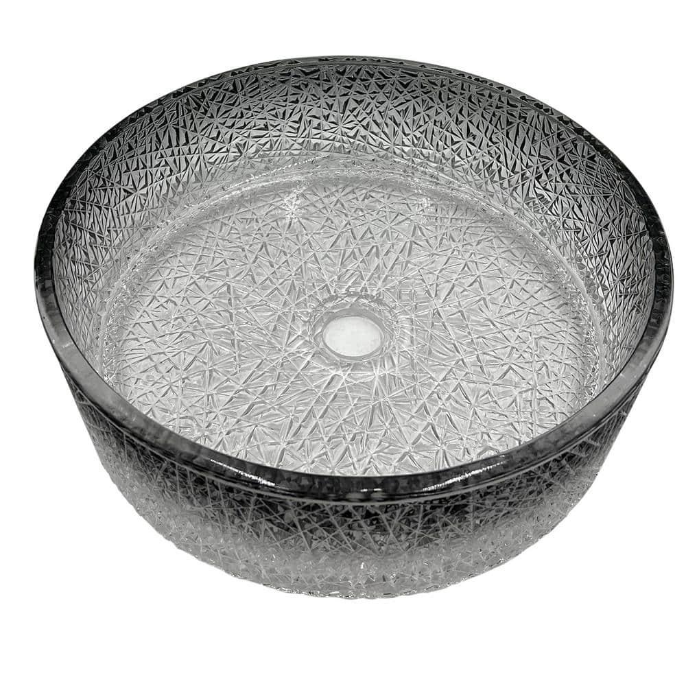 Stadium 14" Glass Circular Bathroom Vessel Sink - Timeless Collection