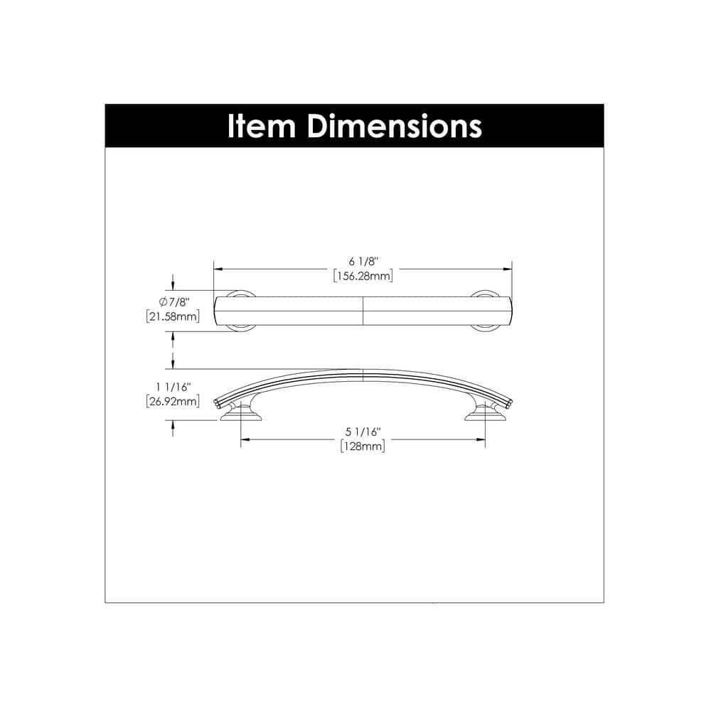 American Diner 5-1/16 in. Modern Arch Cabinet Pull Satin Nickel Handle for Kitchen, Bathroom, and Furniture (10 Pack)