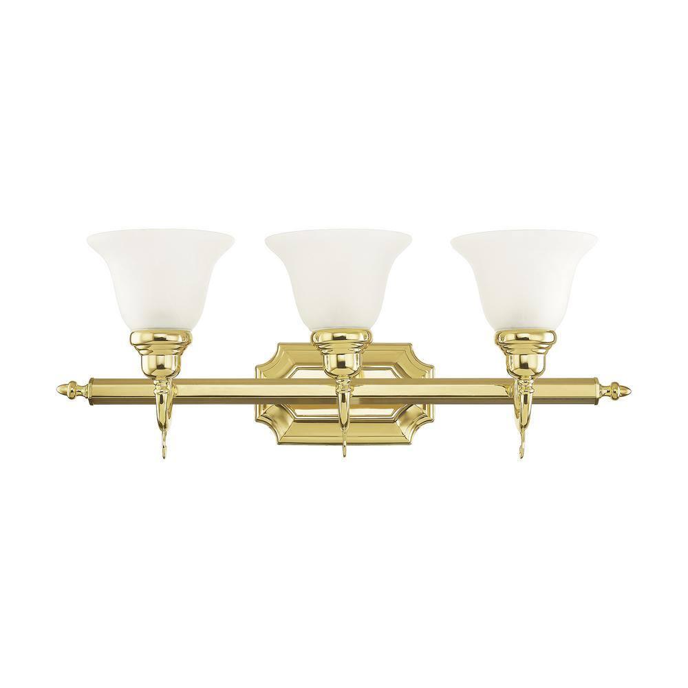 Livex Lighting French Regency 3 - Light Vanity in  Polished Brass