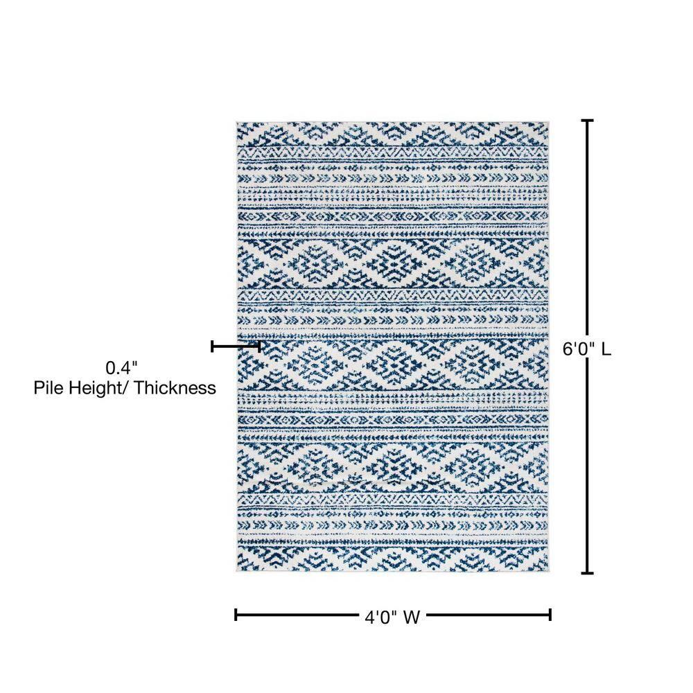 Tulum TUL272 Power Loomed Area Rug - Ivory/Navy - 4'x6' - Safavieh.