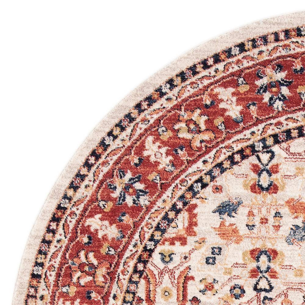 Charleston CHL412 Loomed Indoor Area Rug - Ivory/Red - 6'7"x6'7" Round - Safavieh