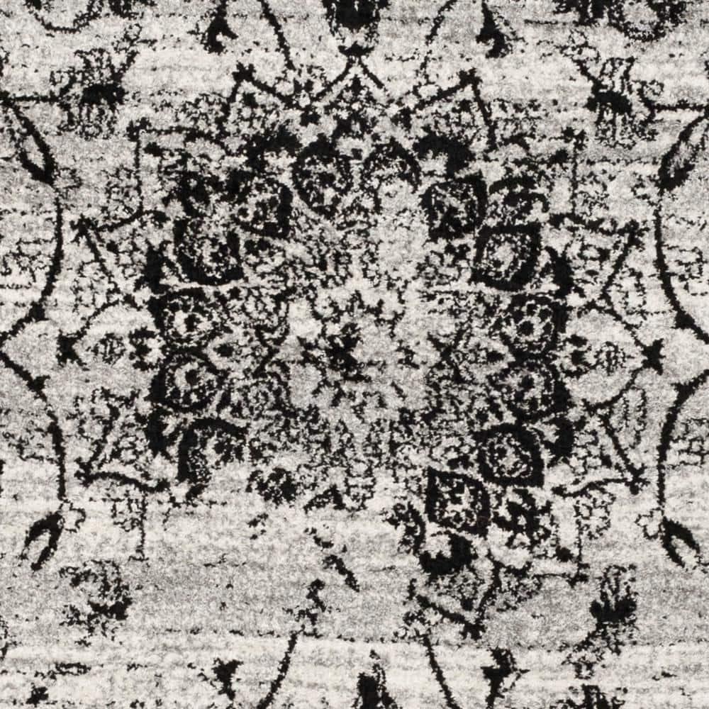 Adirondack ADR101 Power Loomed Area Rug - Silver/Black - 8'x8' - Safavieh.