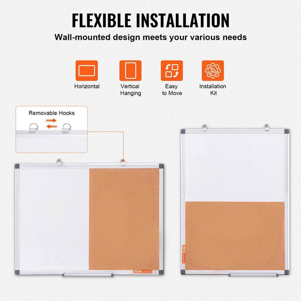 VEVOR Whiteboard & Cork Board Combo with Aluminum | Wayfair