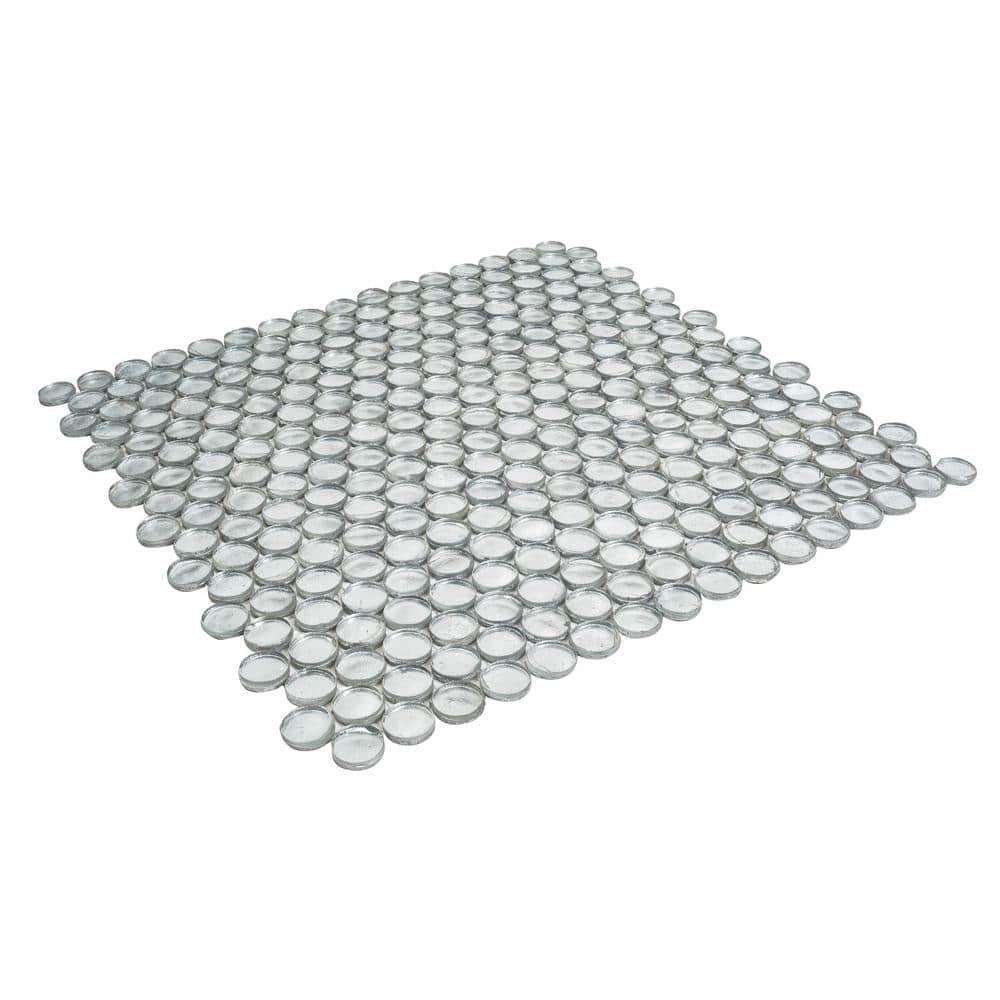 Glass Penny Round Mosaic Tile - 12.2" X 12.2" Sheet For Kitchen, Bathroom Or Wall Panel (10-Pack)