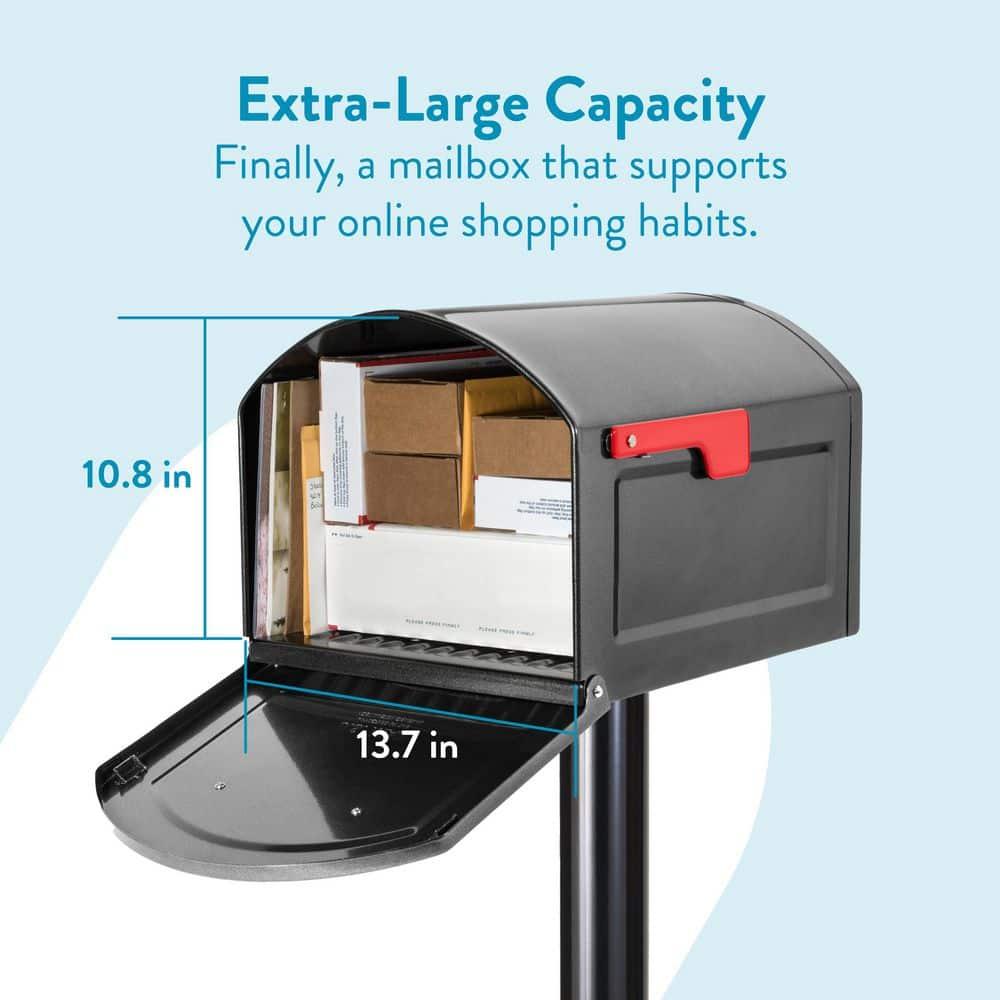 Architectural Mailboxes Centennial Post Mount Galvanized Steel Post Mount Pewter Mailbox