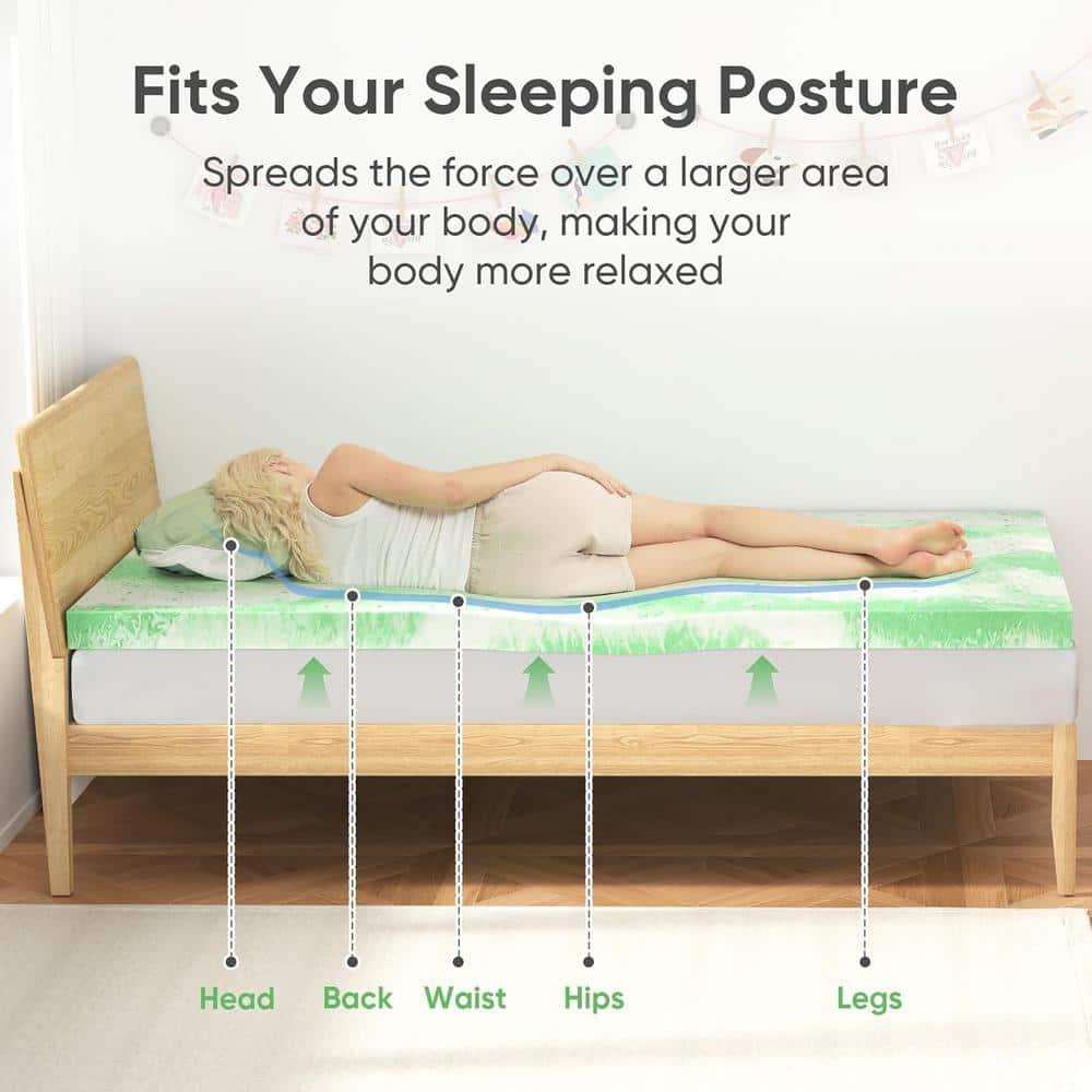 Susalt Twin XL Mattress Topper, Memory Foam Mattress Topper 3 Inch Cooling Bed Topper Mattress Pad for Teens Kids Adults