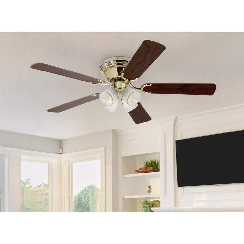 Westinghouse Contempra IV 52 in. Polished Brass Brown LED Indoor Ceiling Fan