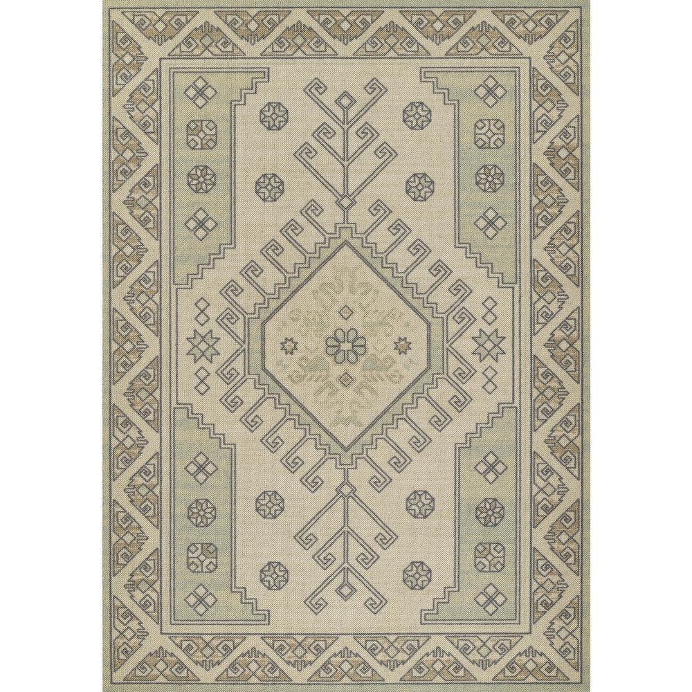 Momeni 7'9"x9'10" Anatolia Sylm Medallion Machine Loomed Area Rug Sage Green: Wool & Nylon, Low Pile, Indoor Use
