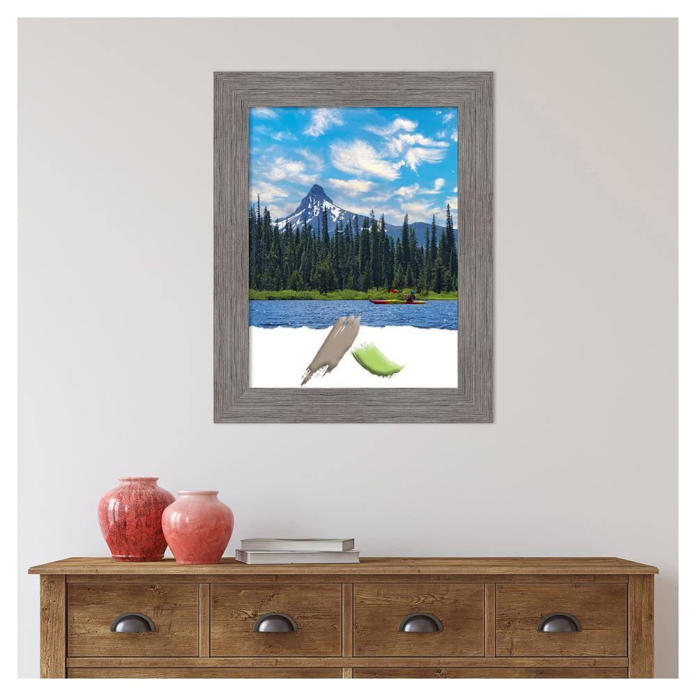 Amanti Art Pinstripe Plank Grey Picture Frame Opening Size 18x24 in.