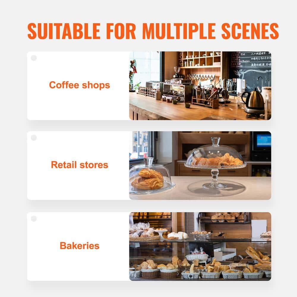 VEVOR Pastry Display Case, 3-Tier Commercial Countertop Bakery Display Case, Acrylic Display Box with Rear Door Access ,20.7"x14.2"x16.3"