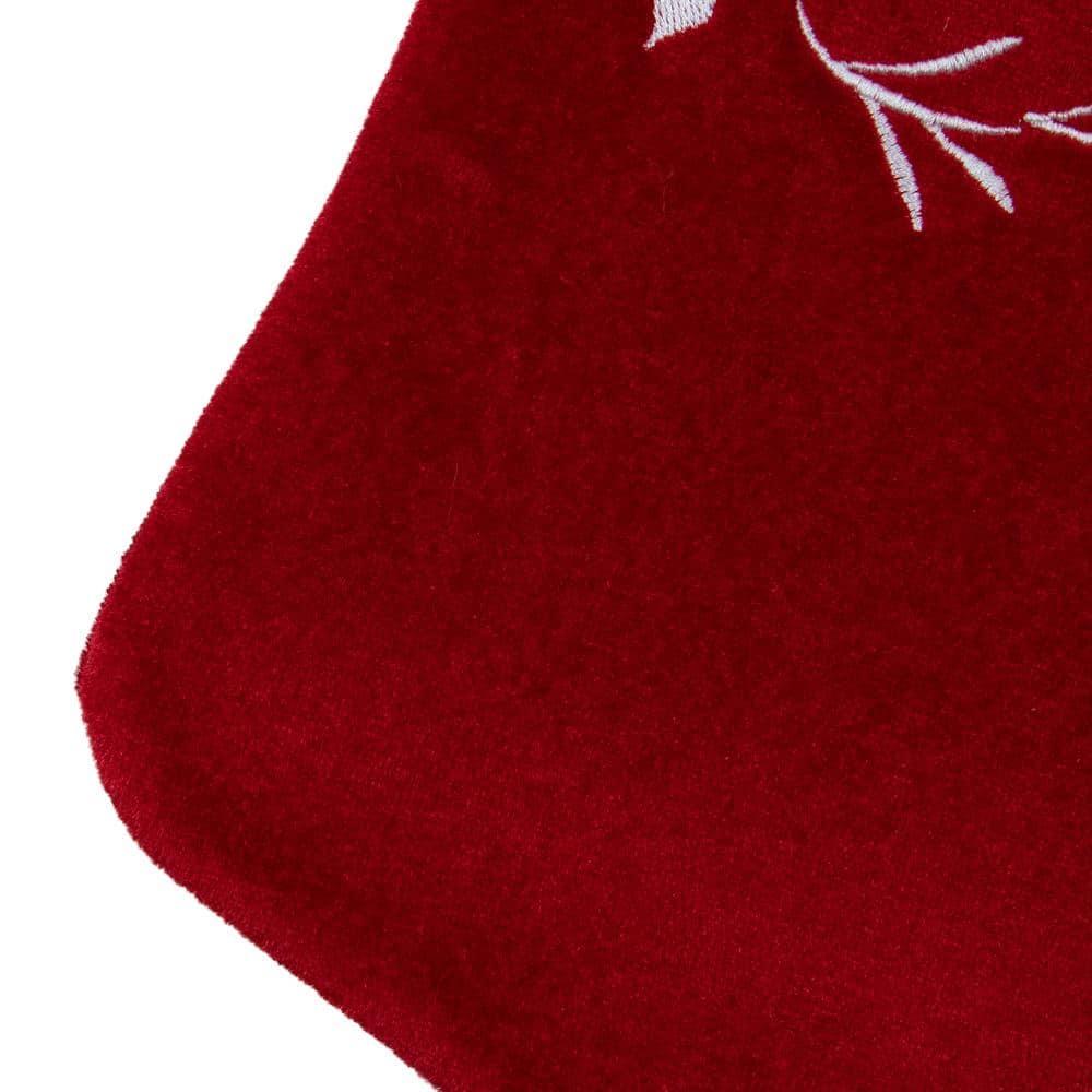 Northlight 20" Red and White "Merry Christmas" Velour Stocking