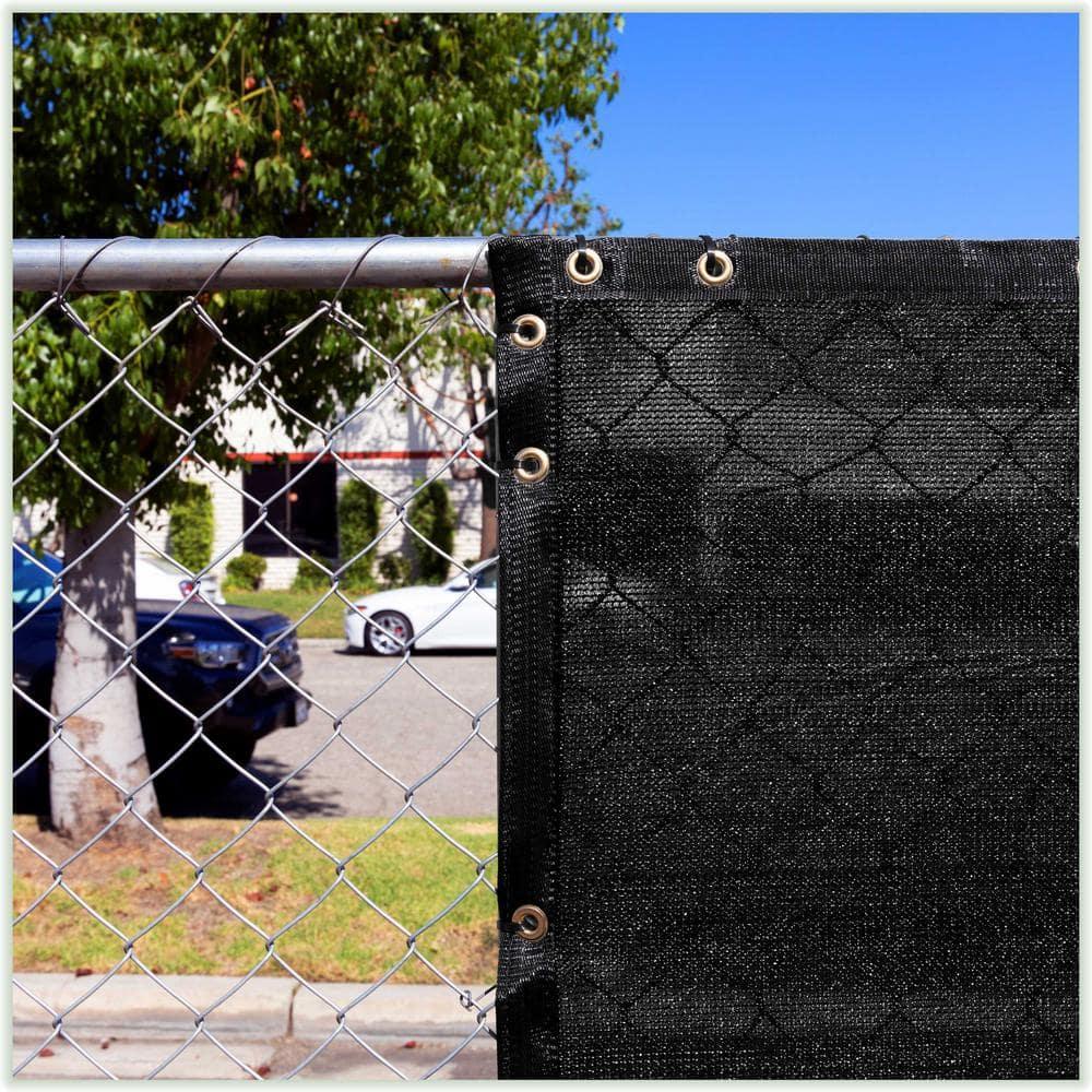 ColourTreeUSA ColourTree 10' 12' 25' 50' Black Fence Privacy Screen Windscreen Cover Fabric Shade Tarp Mesh Cloth Commercial Grade 170 GSM 4' x 10'