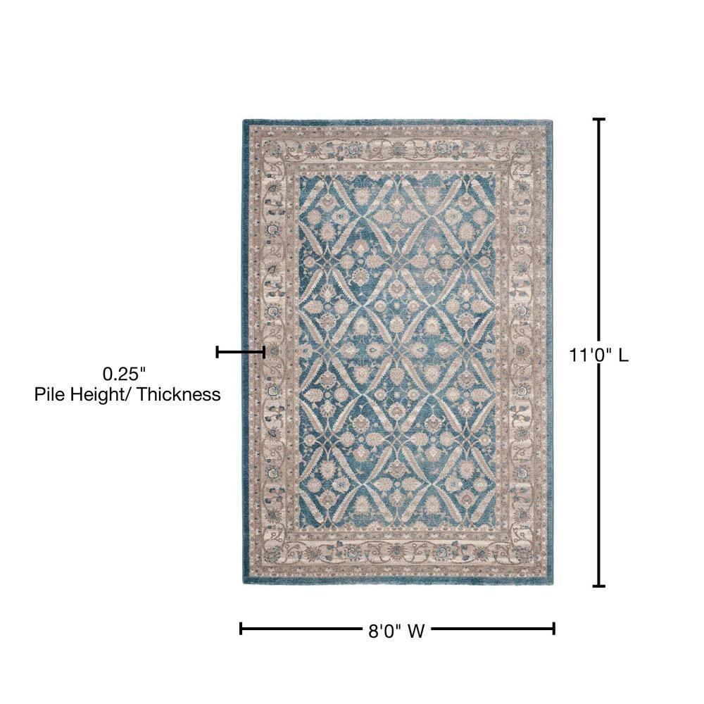 Sofia SOF378 Power Loomed Indoor Area Rug - Blue/Beige - 8'x11' - Safavieh