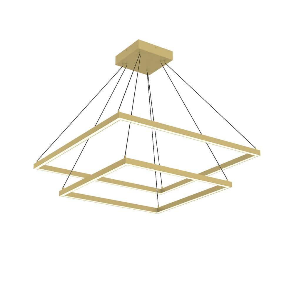 Piazza 2 - Light Aluminum Dimmable LED Rectangle Chandelier