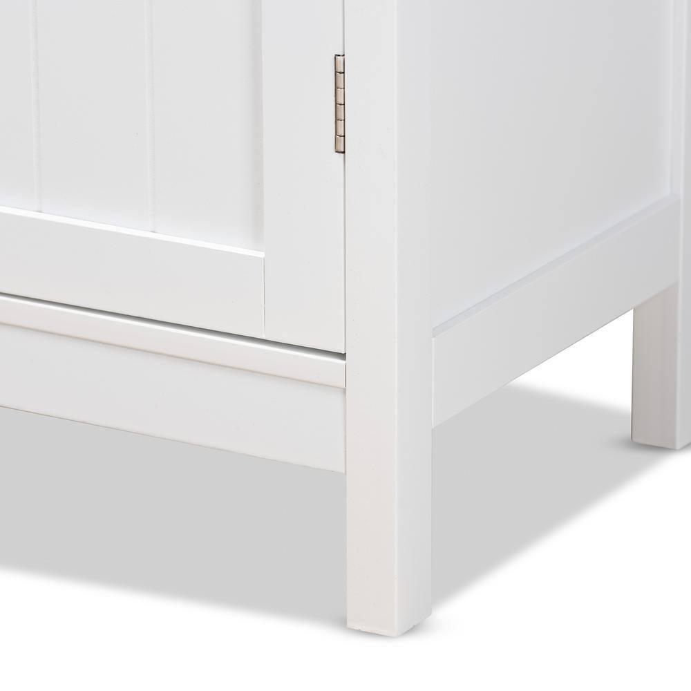 Baxton Studio Beltran Modern and Contemporary White Finished Wood Bathroom Storage Cabinet