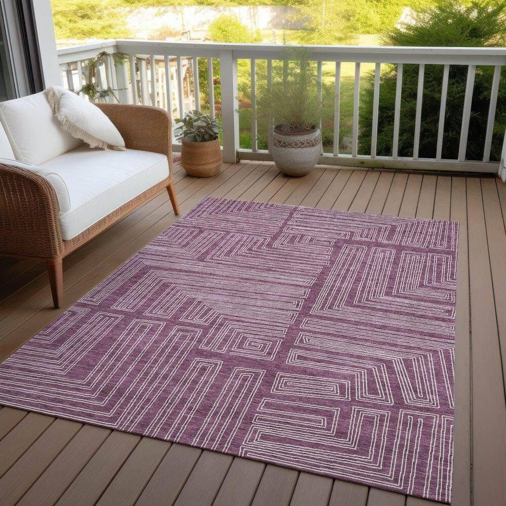 Machine Washable Indoor/Outdoor Chayden ACN1045 Eggplant Rug