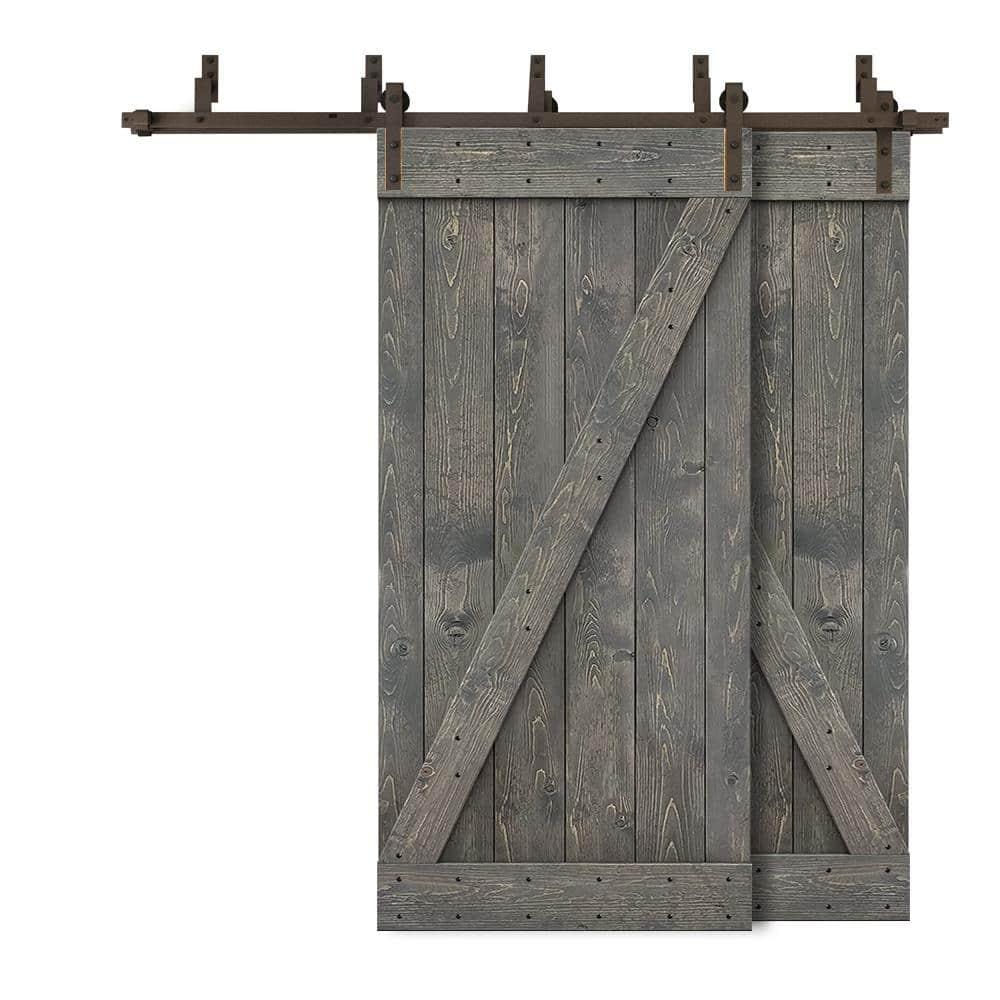 Calhome 84'' Solid Wood Paneled Painted with Installation Hardware Kit Barn Door