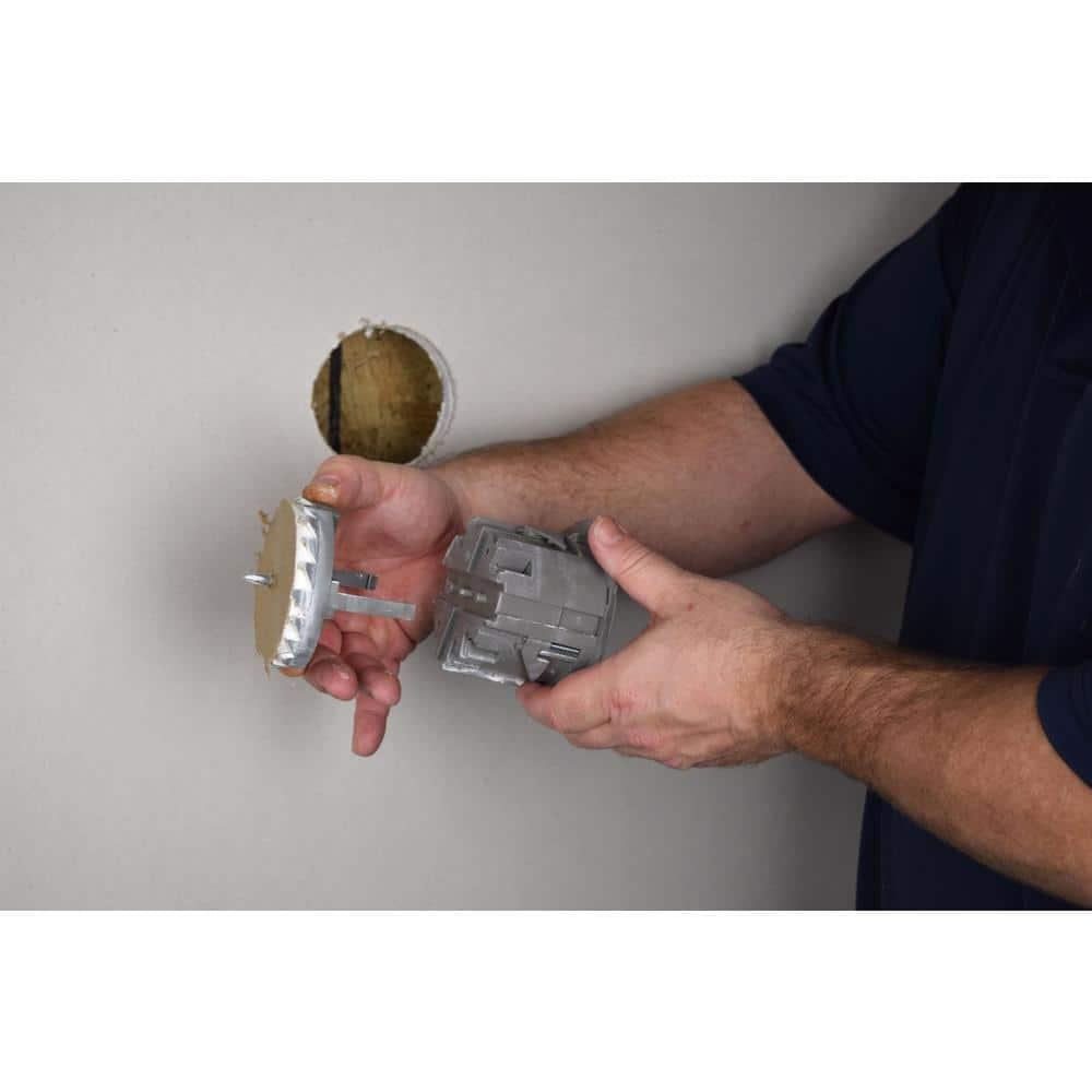 Madison Electric Products Smart Box Shark Tooth 1-Gang Gray Polycarbonate Interior Old Work Standard Round Ceiling/Wall Electrical Box