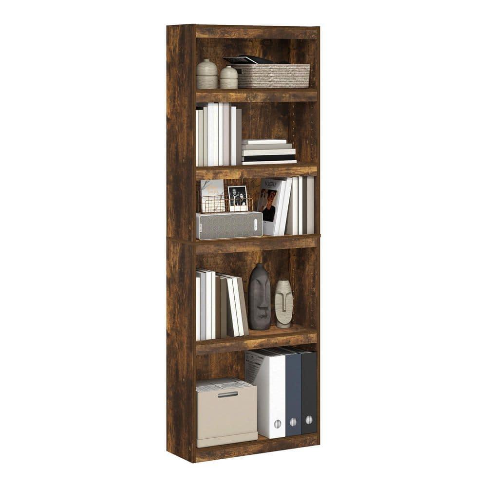 Furinno JAYA Enhanced Home 5-Tier Shelf Bookcase, Amber Pine