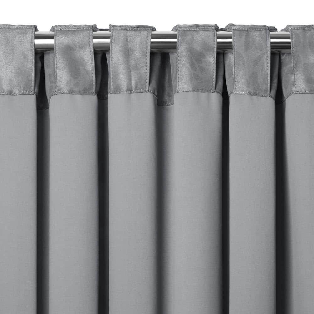 Antonia Blackout Window Curtain Panel - 52" x 84" - Silver - Elrene Home Fashions