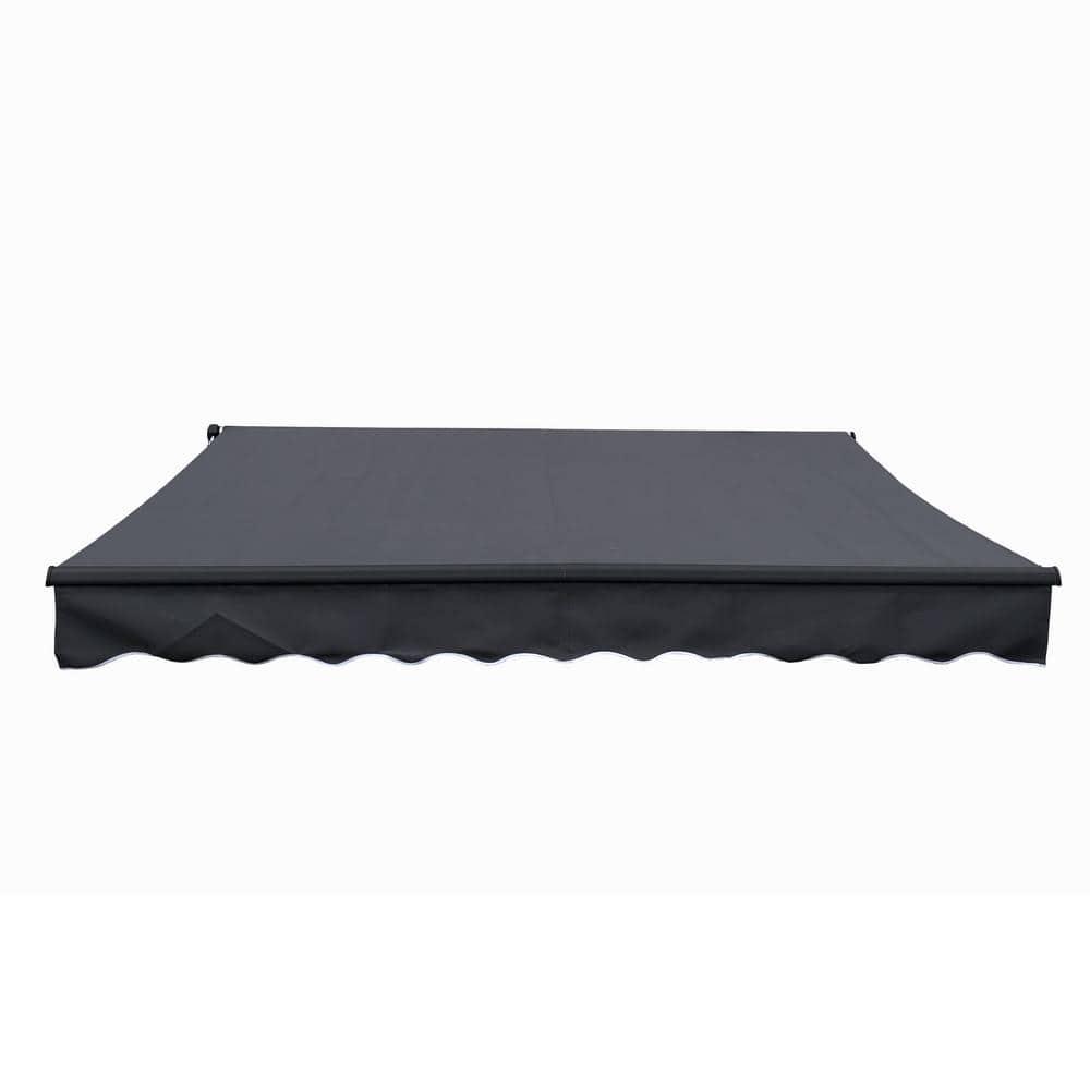 Retractable Home Patio Awning | Deck Canopy |UV Protection Sunshade | Manual Black Frame | Upgraded 2024