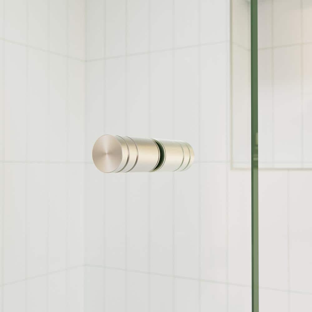 34" W. x 58.25" H in. Frameless Glass Hinged Bathtub Door