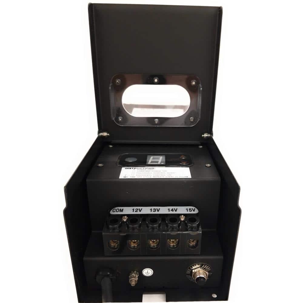 300W Multi Tap 12V - 15V Black Case Low Voltage Landscape Light Transformer