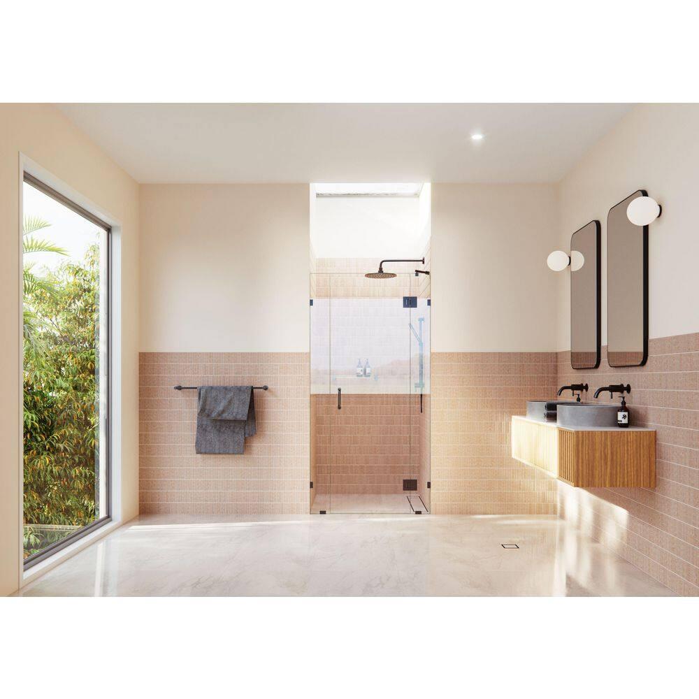 Stellar 41 in. x 78 in. Fully Frameless 3 Panel Inline Hinge Shower Door
