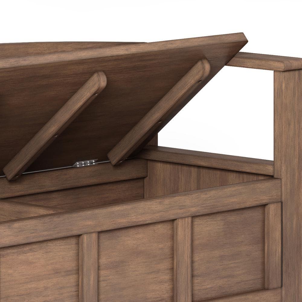 Simpli Home Adams Solid Wood Entryway Lift Top Storage Bench