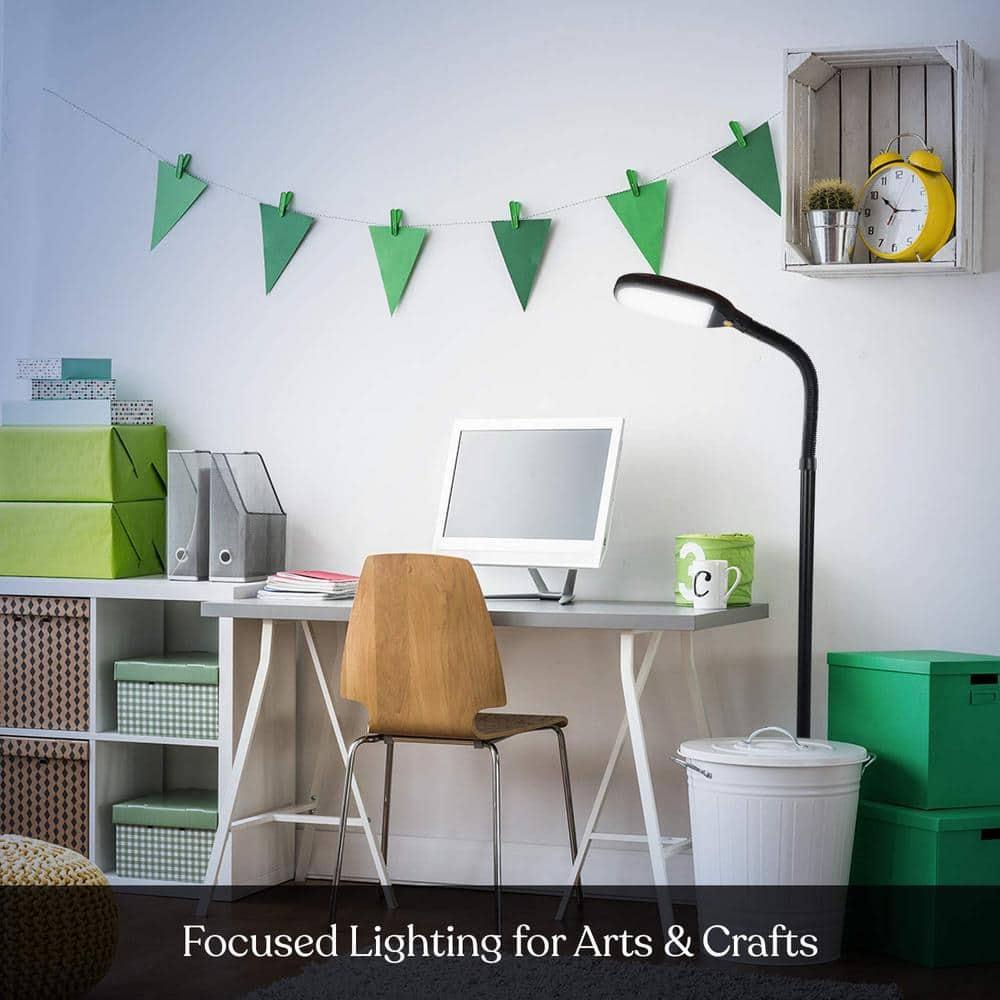 Brightech Litespan 53 in. Industrial Dimmable LED Floor Lamp with Height Adjustable Gooseneck Head