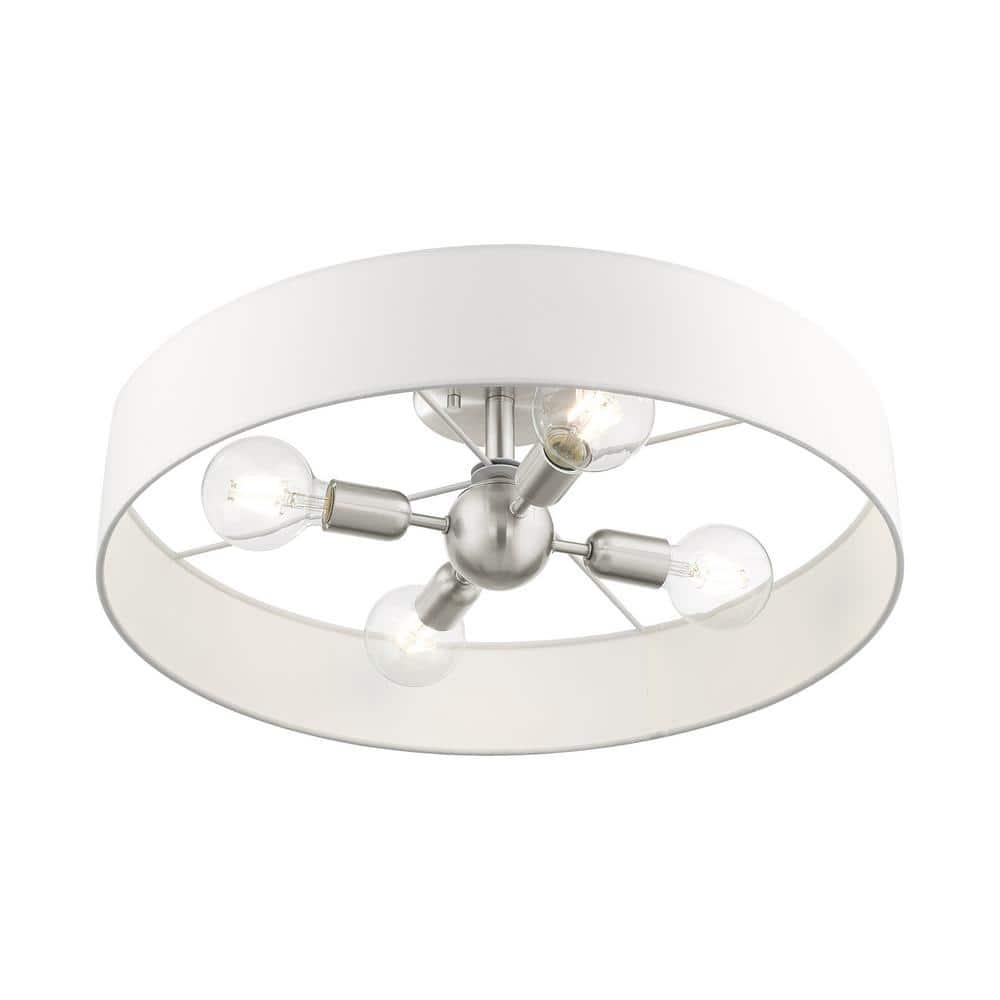 Livex Lighting Venlo 4 - Light Semi-Flush Mount in  Brushed Nickel